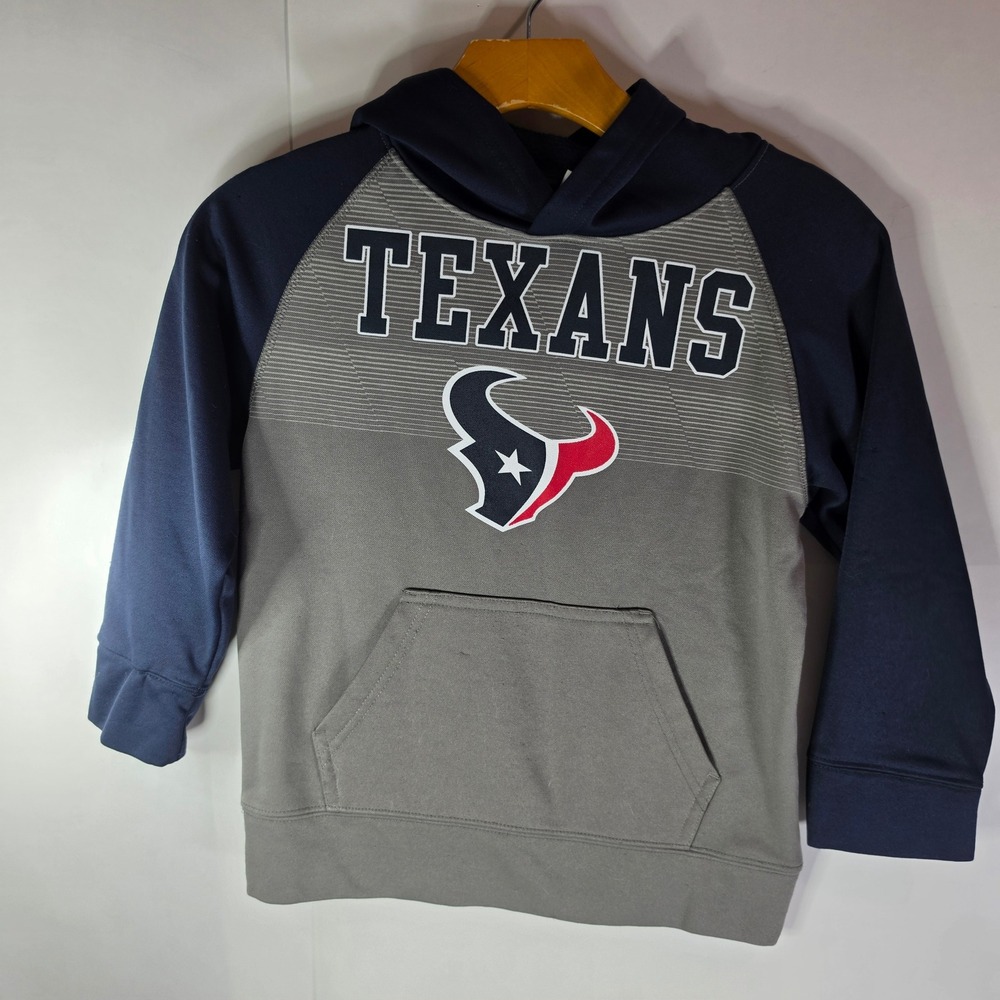 NFL Team Apparel Houston Texans Youth Hoodie Sweatshirt Gray Navy Size 6/7